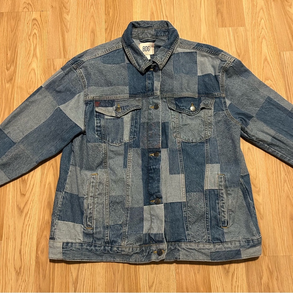 BDG Urban Outfitters Women's Large Frankie Patch Work Denim Jacket